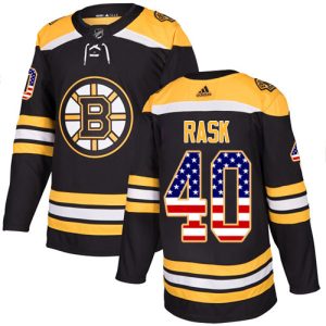 Boston Bruins Pelipaita #40 Tuukka Rask Authentic Musta USA Flag Fashion